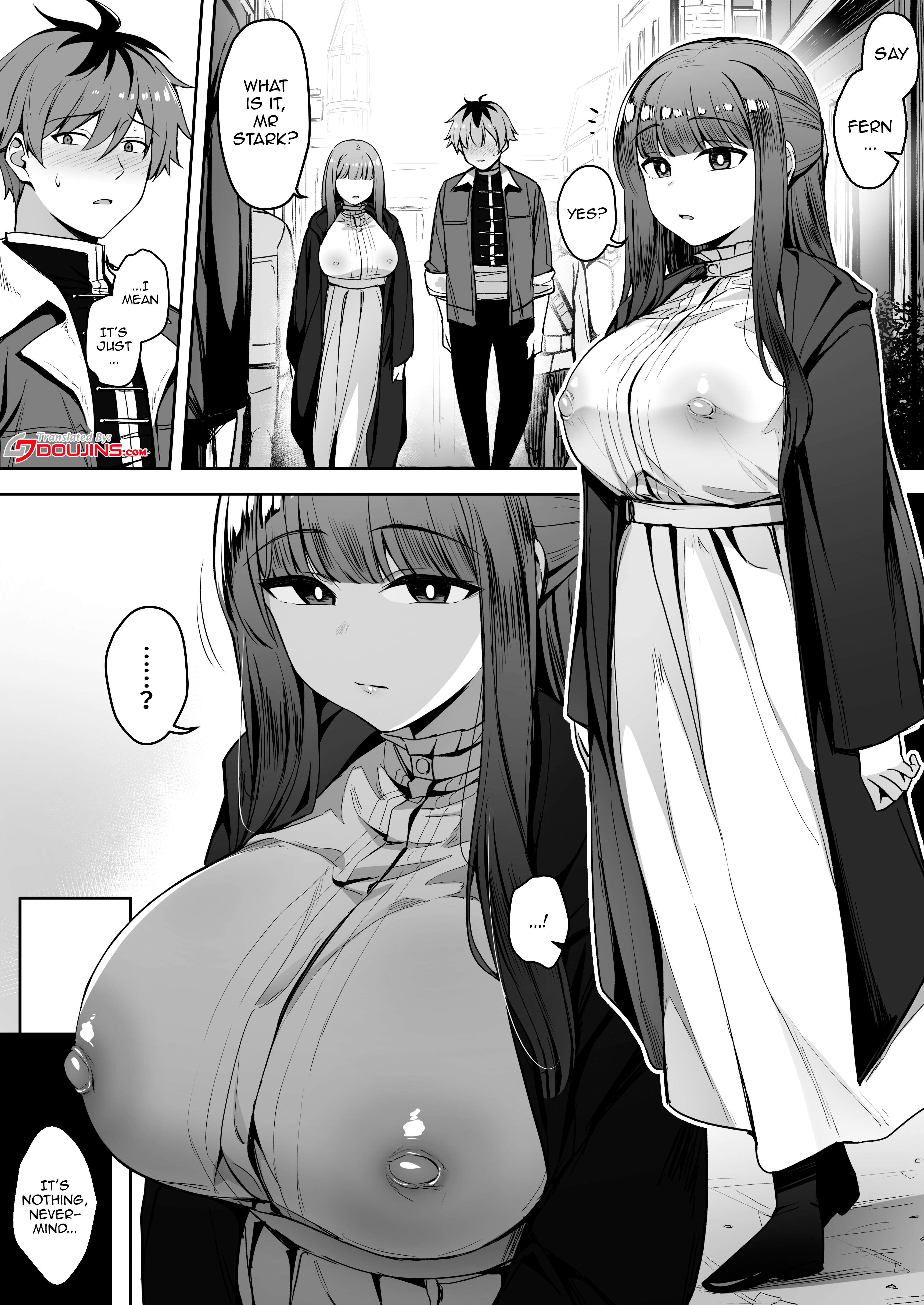 Hentai Manga Comic-A Hypnotized Fern Has Her Nipples Out For The World To See-Read-1